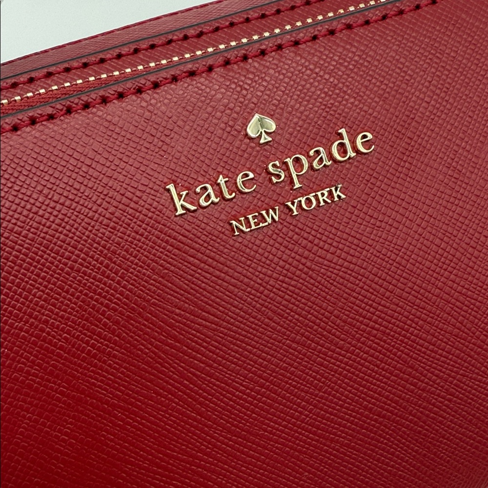 Kate Spade Staci Mini Dual Zip Around Crossbody Red Jam - Picture 8 of 16